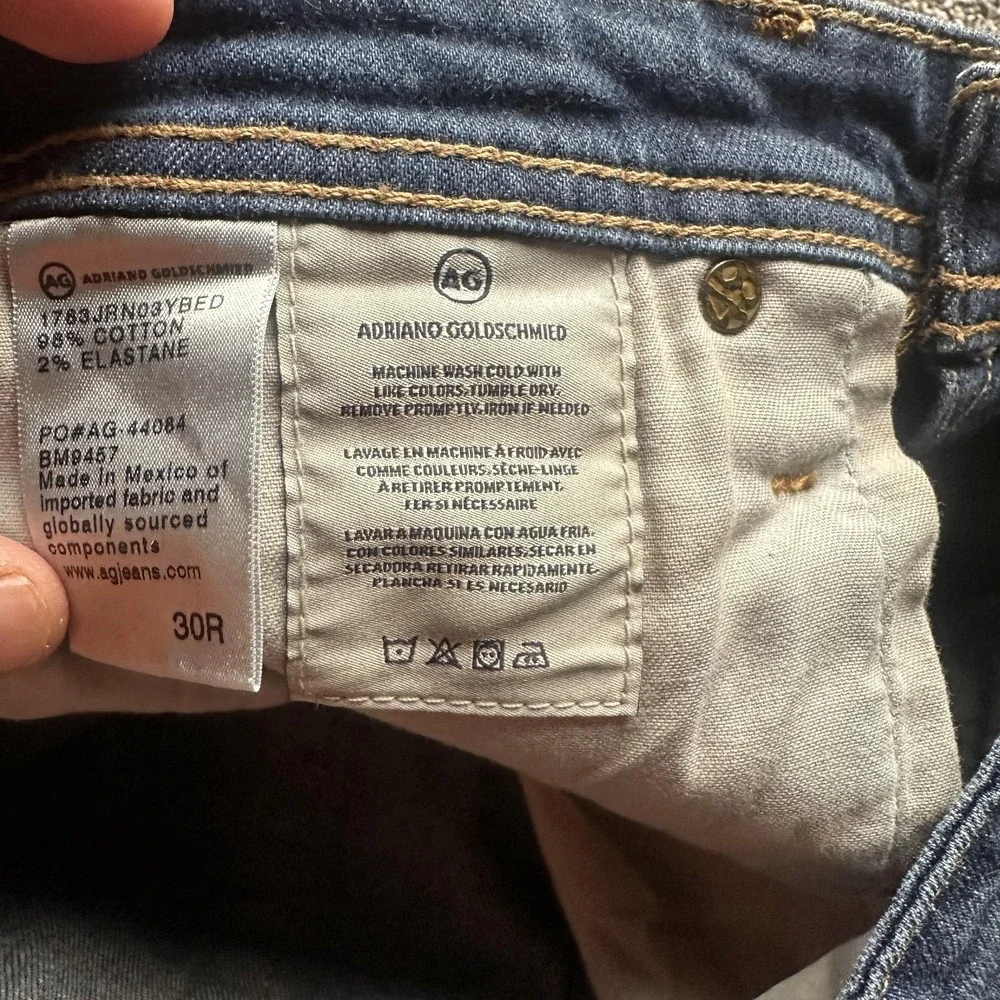 AG Adriano Goldschmied The Tellis Jeans Mens 32x32‎ Blue Slim Straight Zip Fly